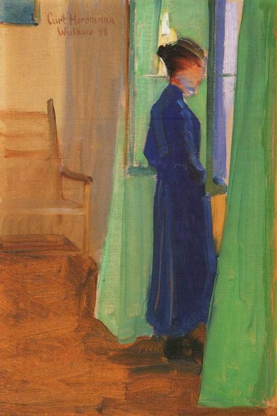Sophie Herrmann en la ventana en Wulkow de Curt Herrmann